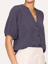 Brochu Walker - Button - down Blouson - sleeve Blouse - blouses - clothing - grey