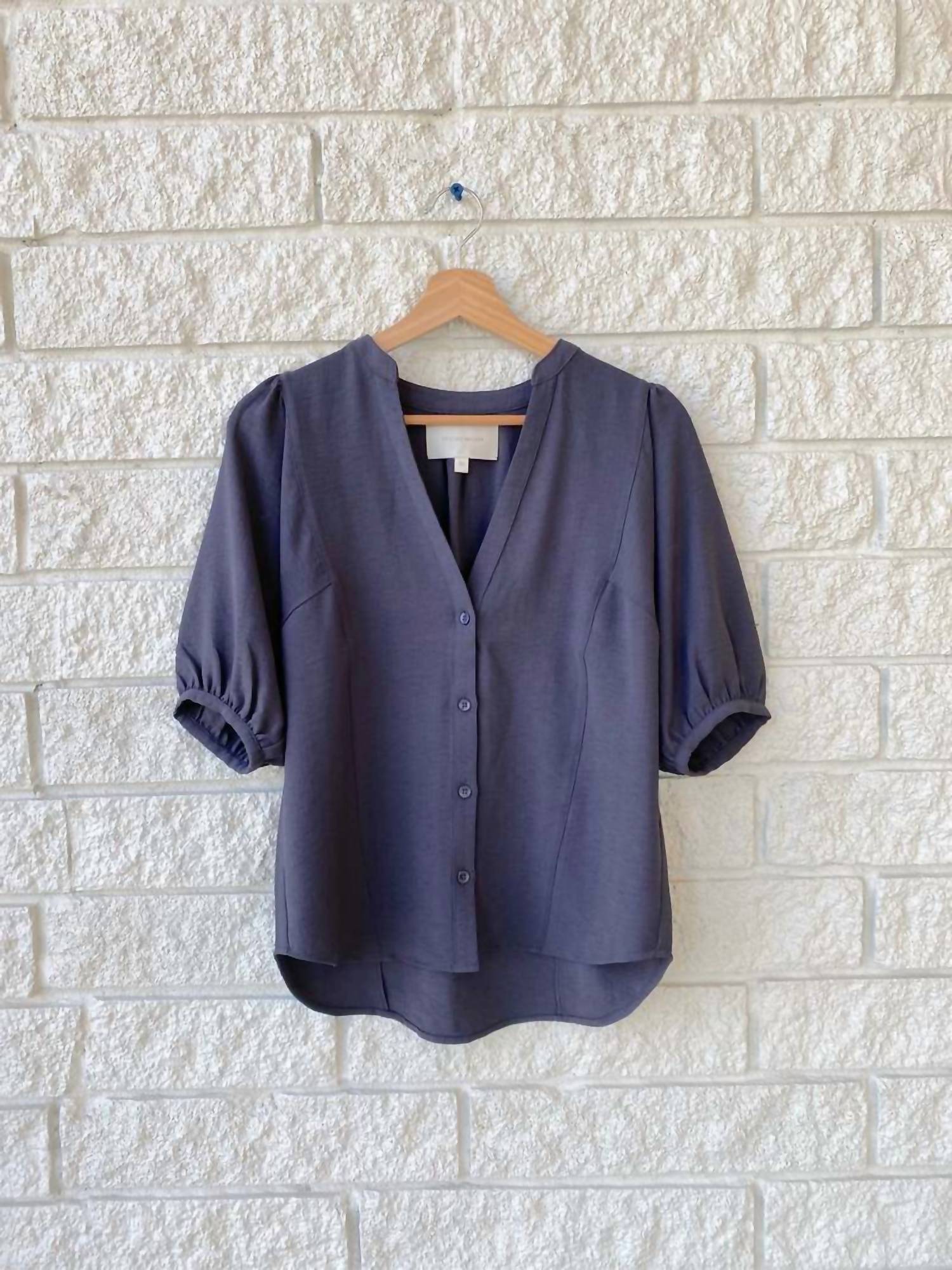 Brochu Walker - Button - down Blouson - sleeve Blouse - blouses - clothing - grey