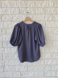 Brochu Walker - Button - down Blouson - sleeve Blouse - blouses - clothing - grey
