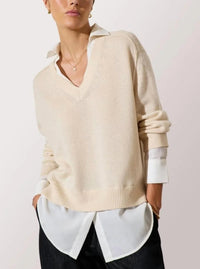 Brochu Walker - V-neck Layered Pullover Top