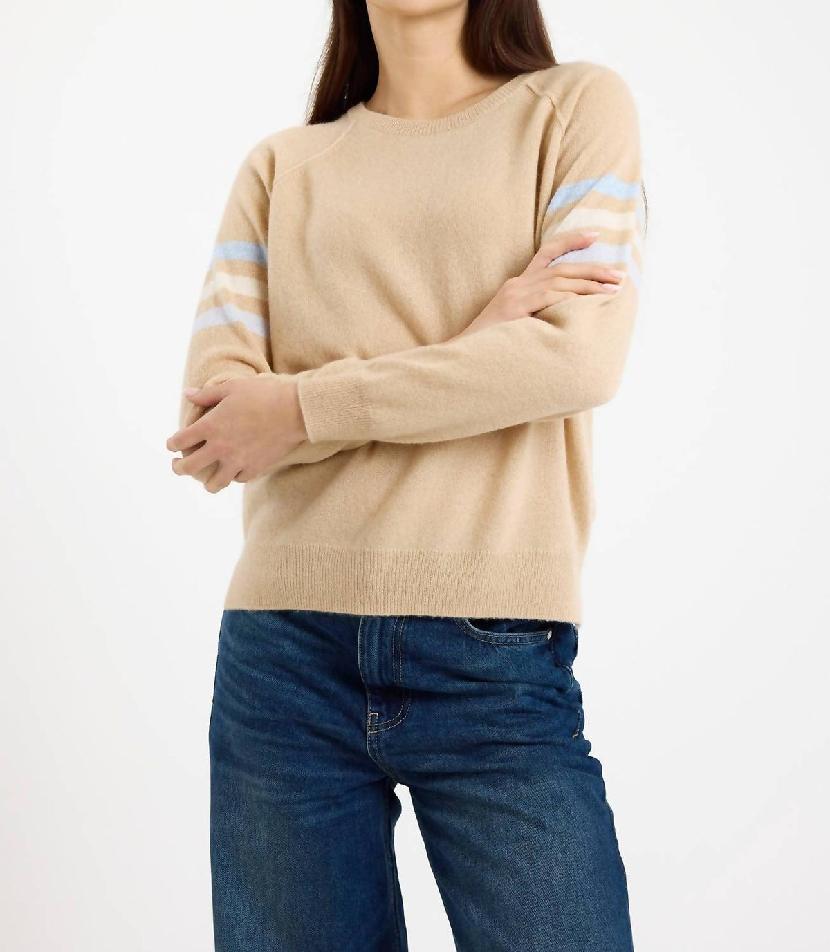 Brodie Cashmere - Annie Stripe Crew Sweater