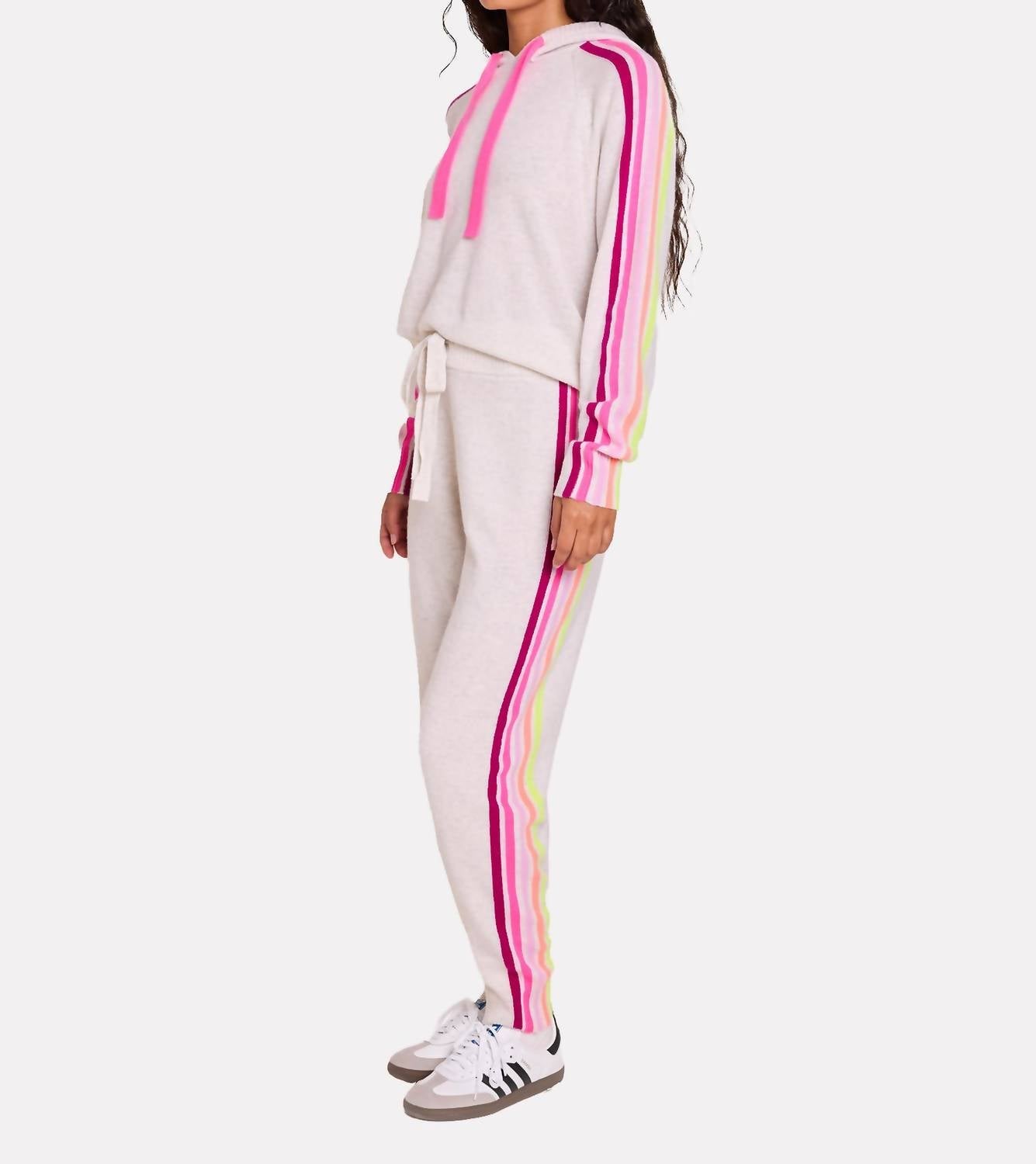 Brodie Cashmere - Ramona Rainbow Jogger Pants - beige - cashmere - clothing