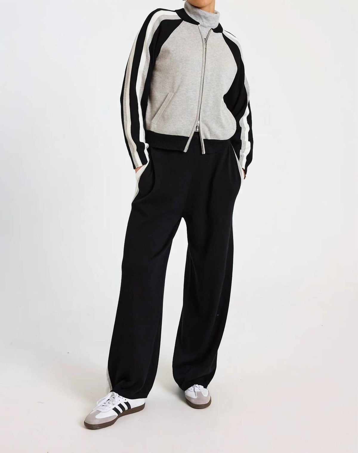 Brodie Cashmere - Valerie Stripe Bomber Jacket