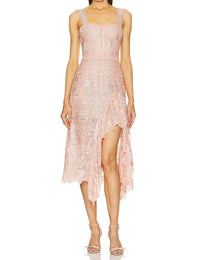 Bronx And Banco - Tiffany Blanc Midi Lace Dress - clothing - dresses - midi