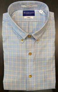 Brookwood - Men's Tailored Fit Private Label Sport Shirt - blue - casual - button - down - shirts - clothing