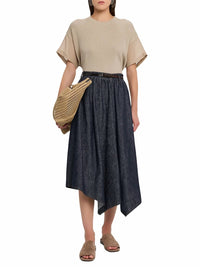 Brunello Cucinelli - Asymmetric Denim Skirt