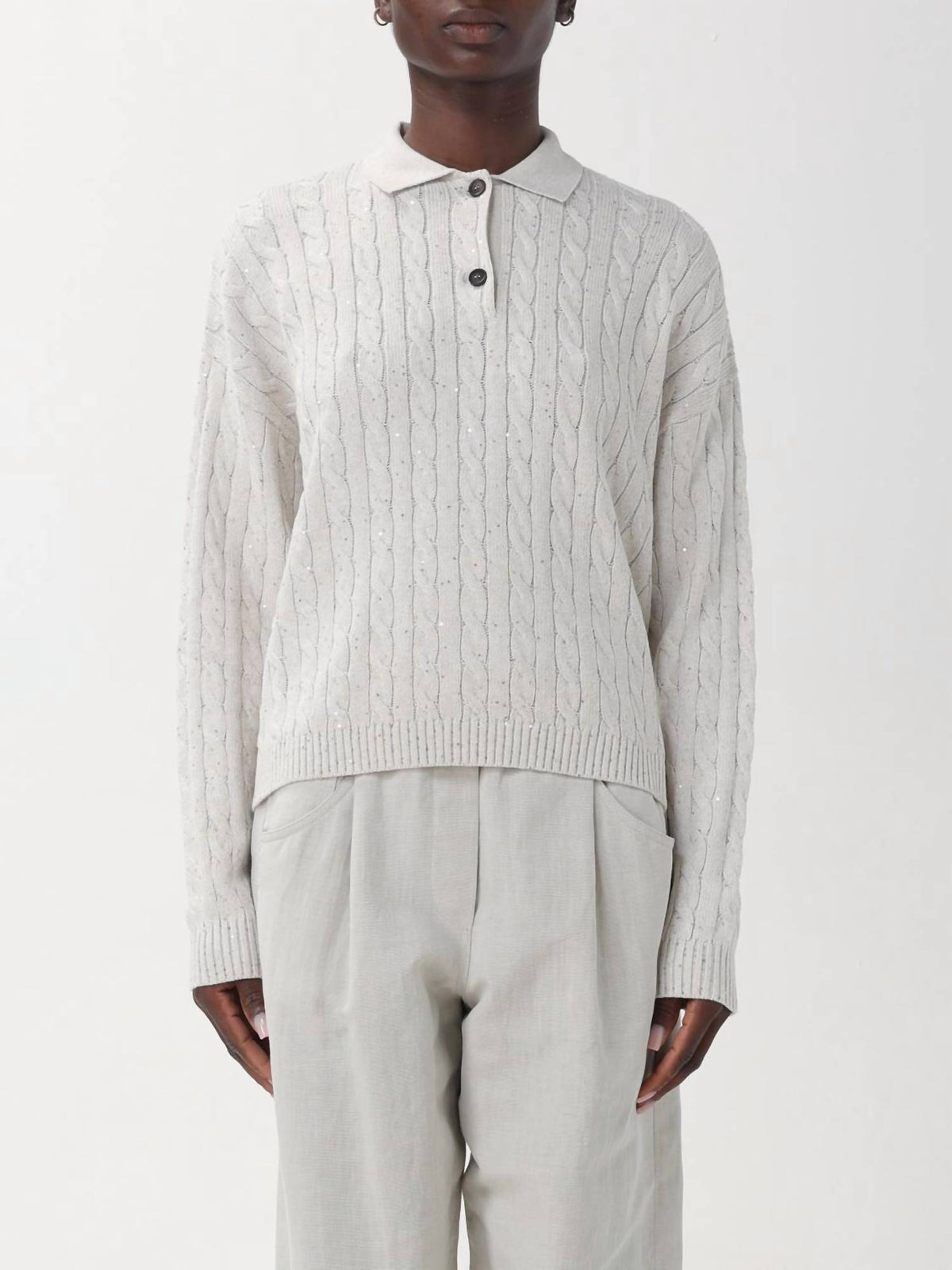 Brunello Cucinelli - Collared Long Sleeve Sweater