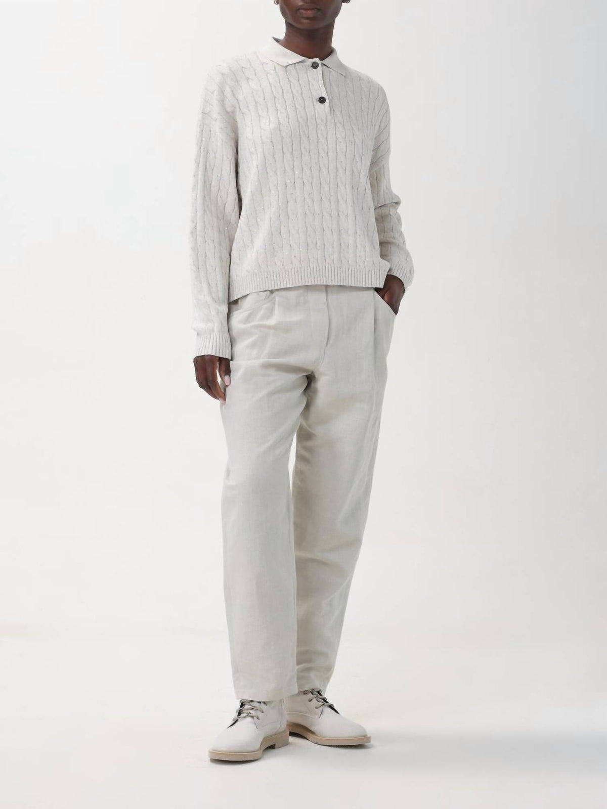Brunello Cucinelli - Collared Long Sleeve Sweater