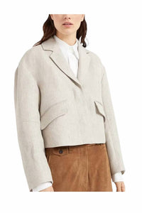 Brunello Cucinelli - Cropped Linen Blazer Jacket