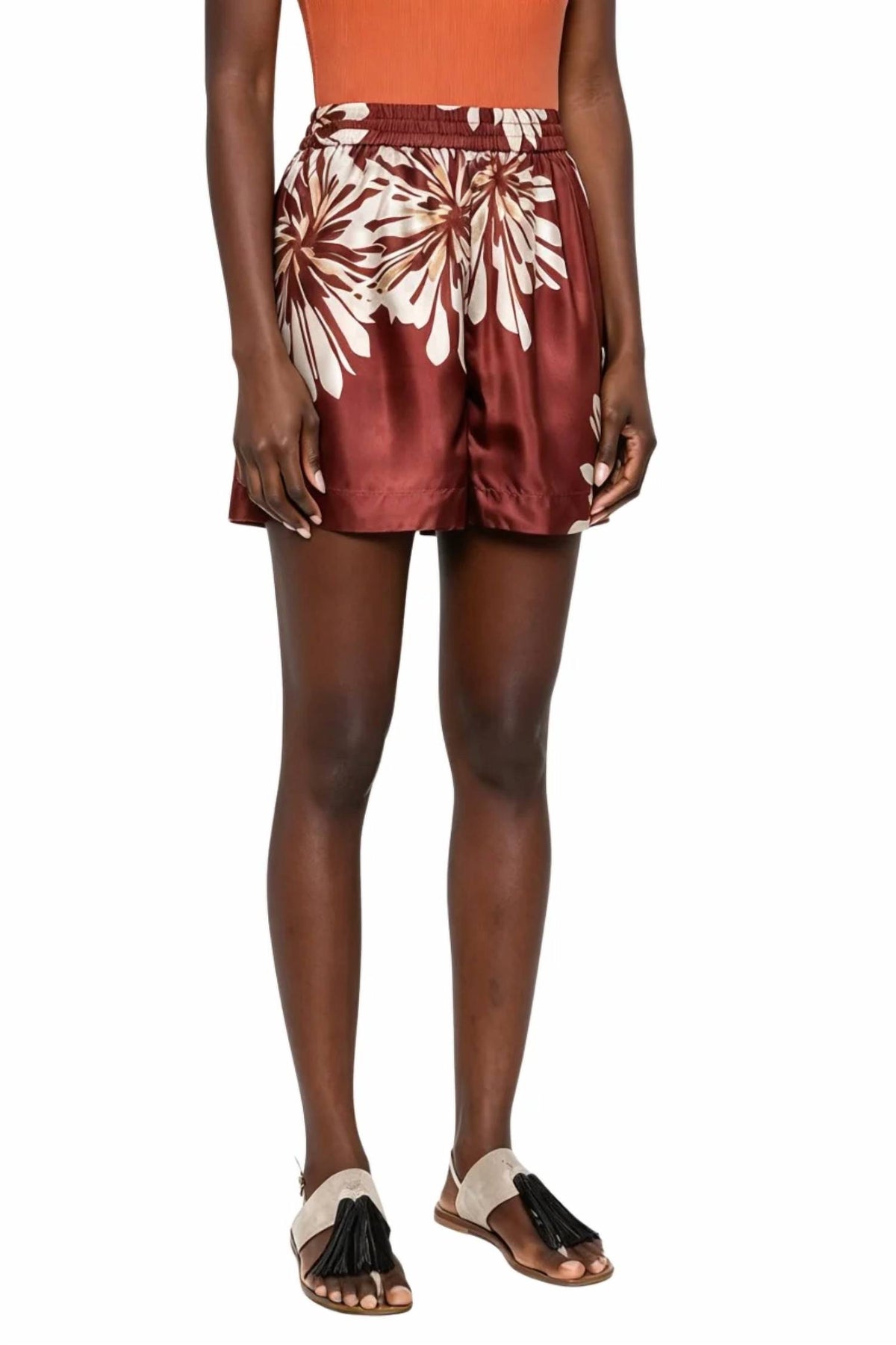 Brunello Cucinelli - Floral Print Silk Short