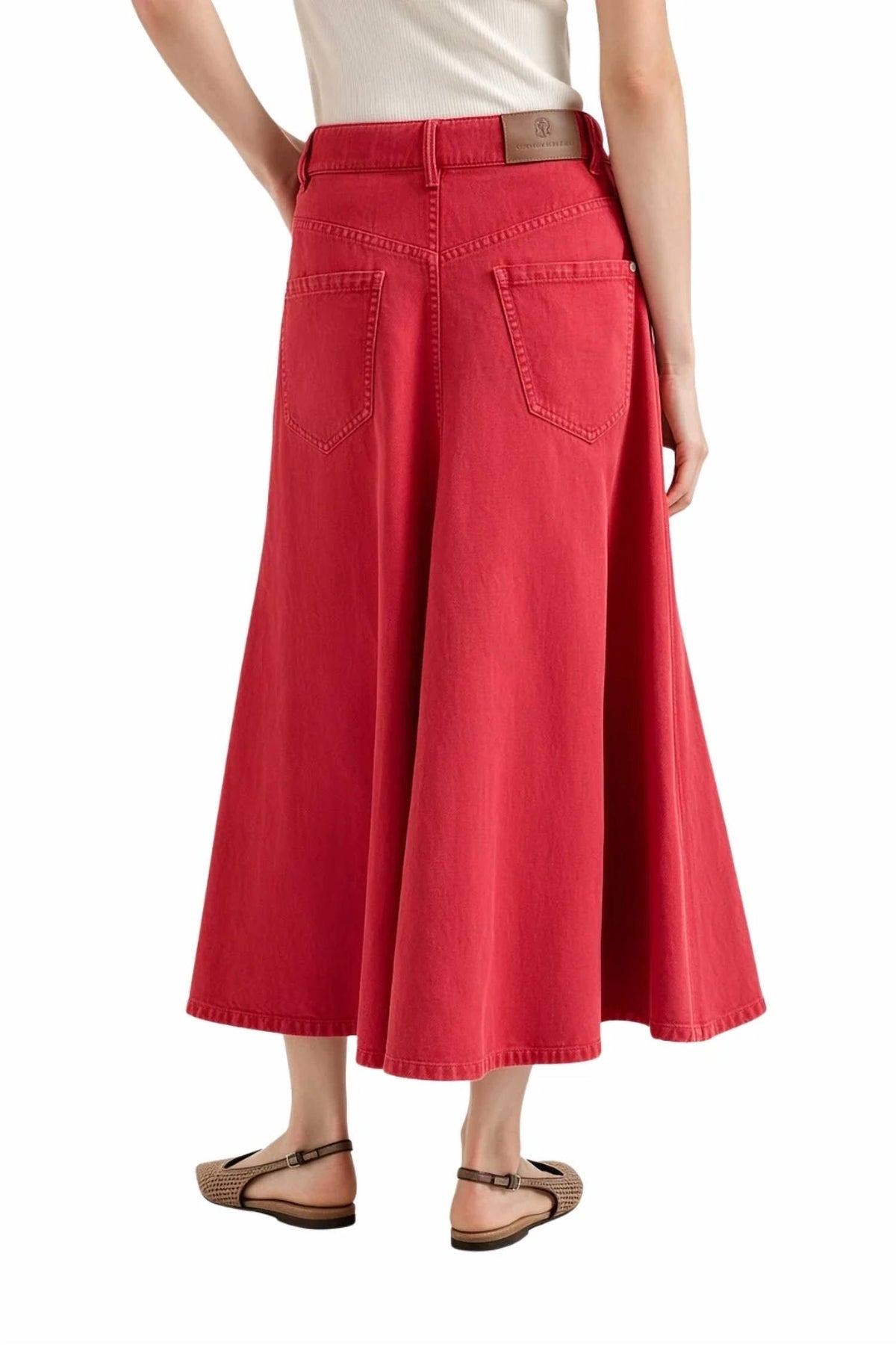 Brunello Cucinelli - High-waisted A-line Midi Skirt