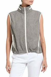 Brunello Cucinelli - Houndstooth Pattern Zip Up Vest
