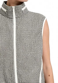 Brunello Cucinelli - Houndstooth Pattern Zip Up Vest