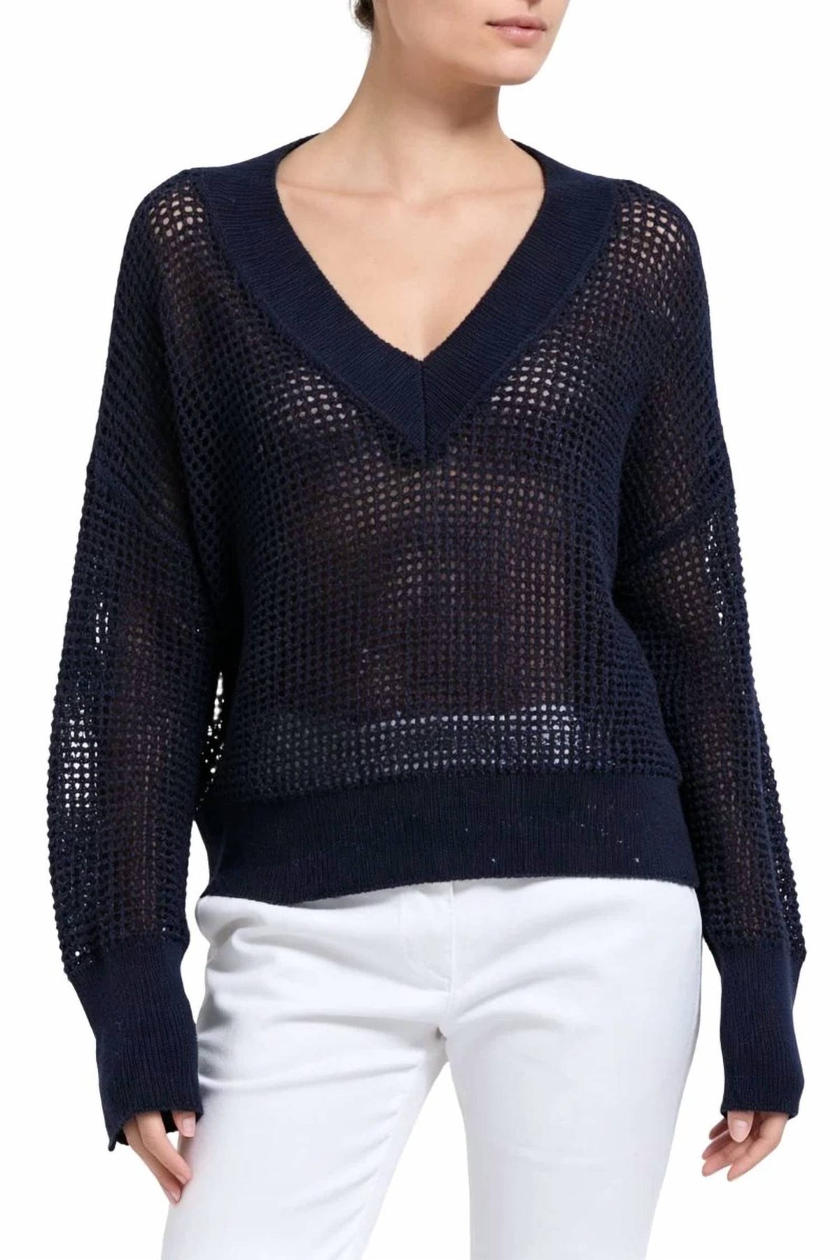 Brunello Cucinelli - Knitted Jumper With Lace Pattern And Sequins