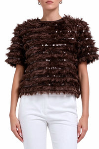 Brunello Cucinelli - Sequin-embellished Feathered Blouse