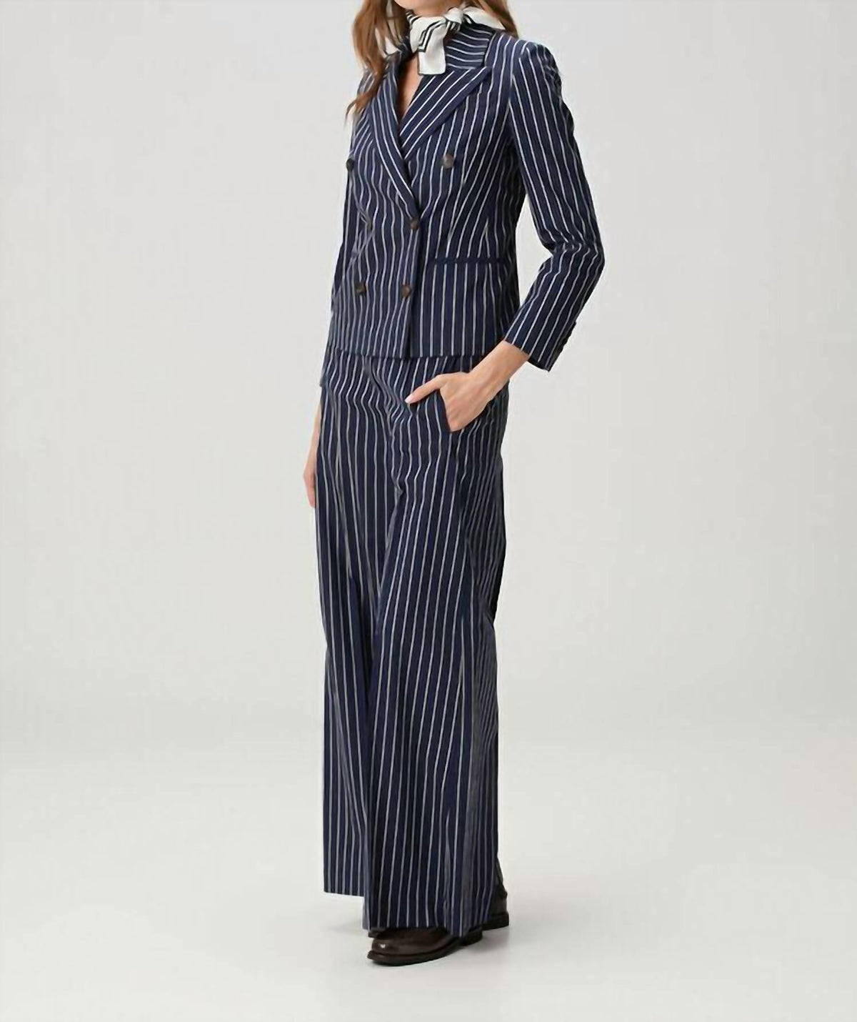 Brunello Cucinelli - Striped Double-breasted Jacket