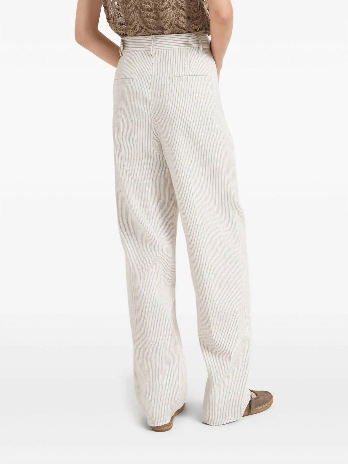 Brunello Cucinelli - Striped Straight Leg Pant