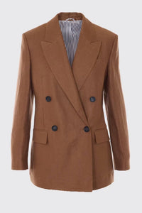 Brunello Cucinelli - Women's Double-breasted Linen Blazer