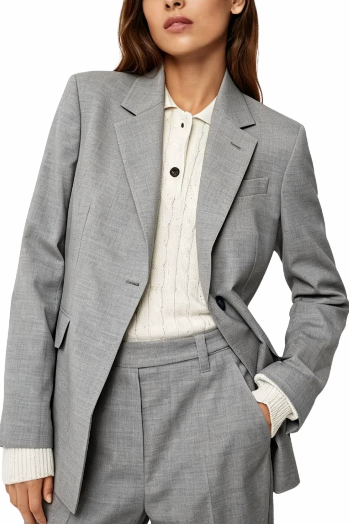 Brunello Cucinelli - Women's Mélange-effect Single-breasted Blazer