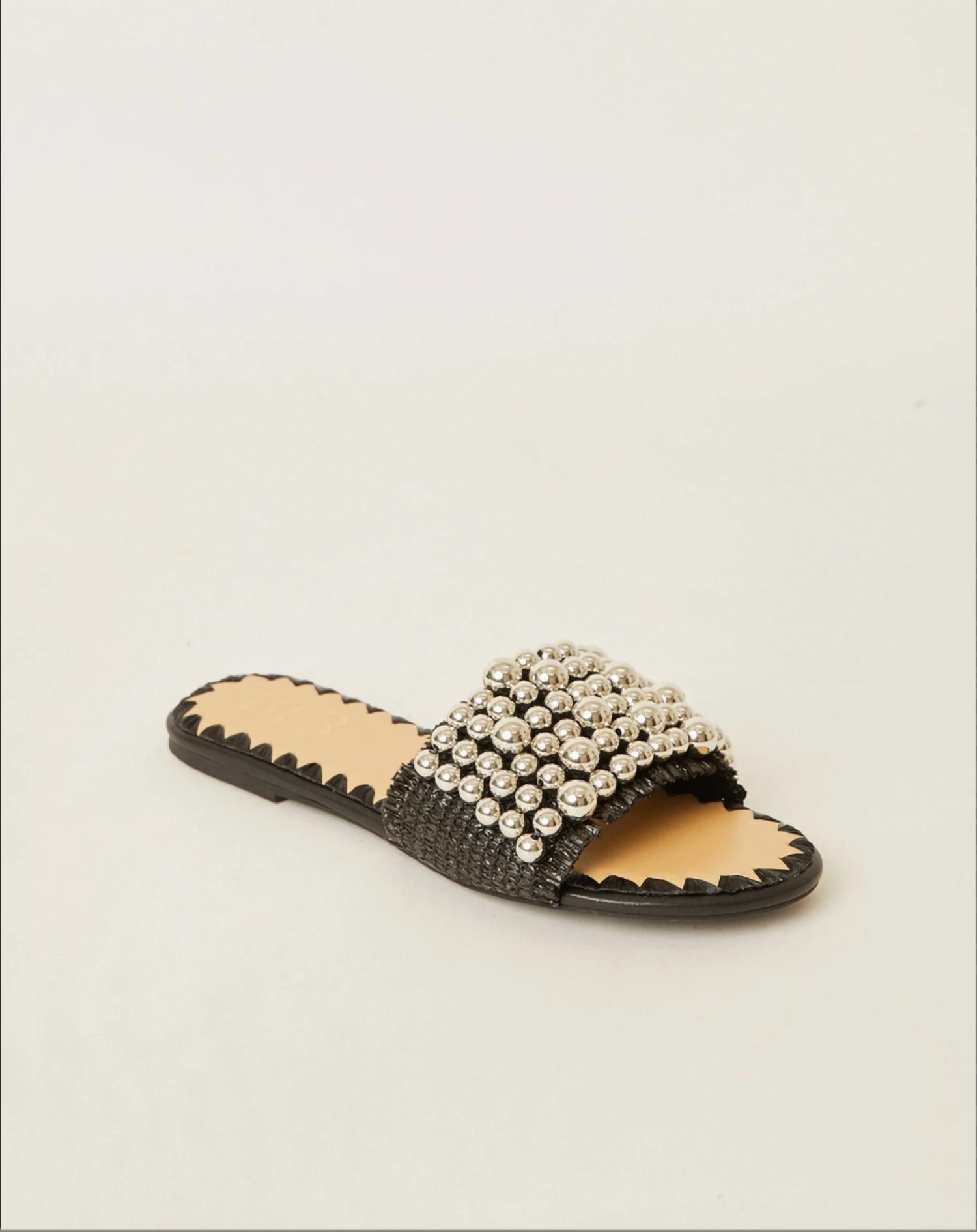Btb Los Angeles - Women's Milos Pearl Slide - black - shoes - slippers