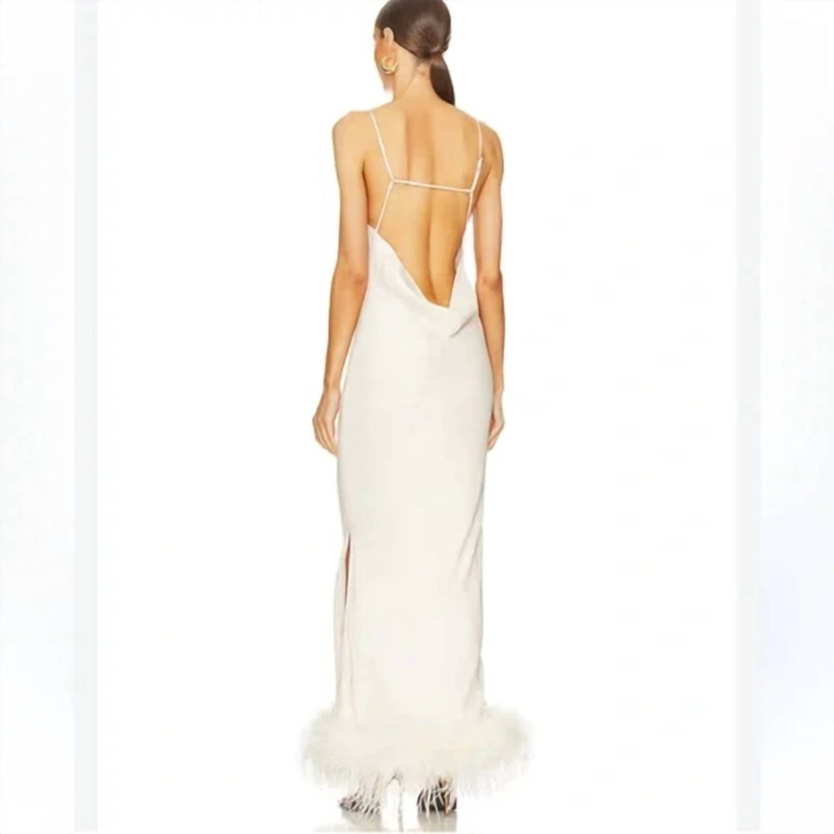 Bubish - Feather Trim Slip Dress