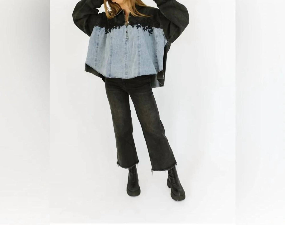 Bucketlist - Colby Denim Pullover Top