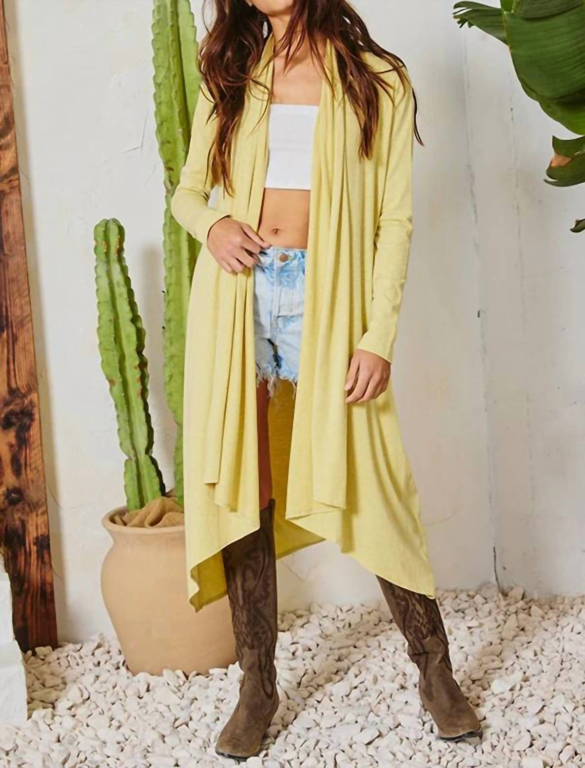 Bucketlist - Londyn Draped Solid Cardigan