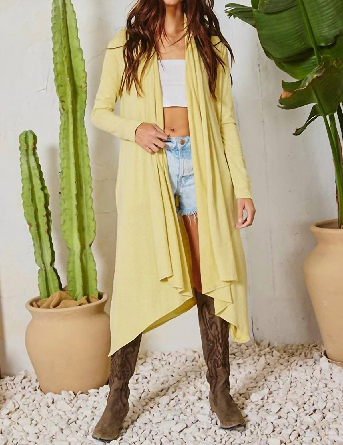 Bucketlist - Londyn Draped Solid Cardigan