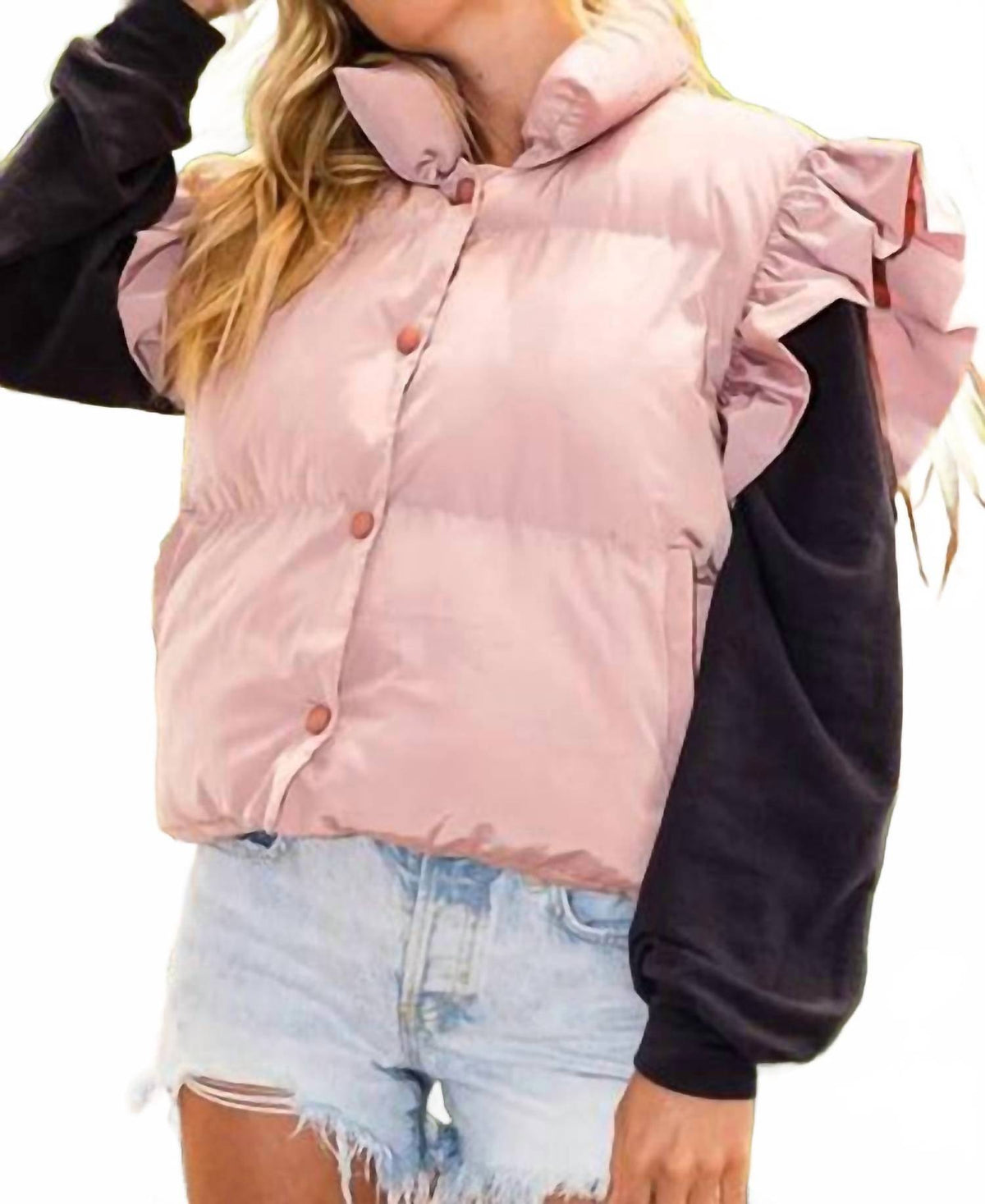 Bucketlist - Ruffle Sleeve Down Vest