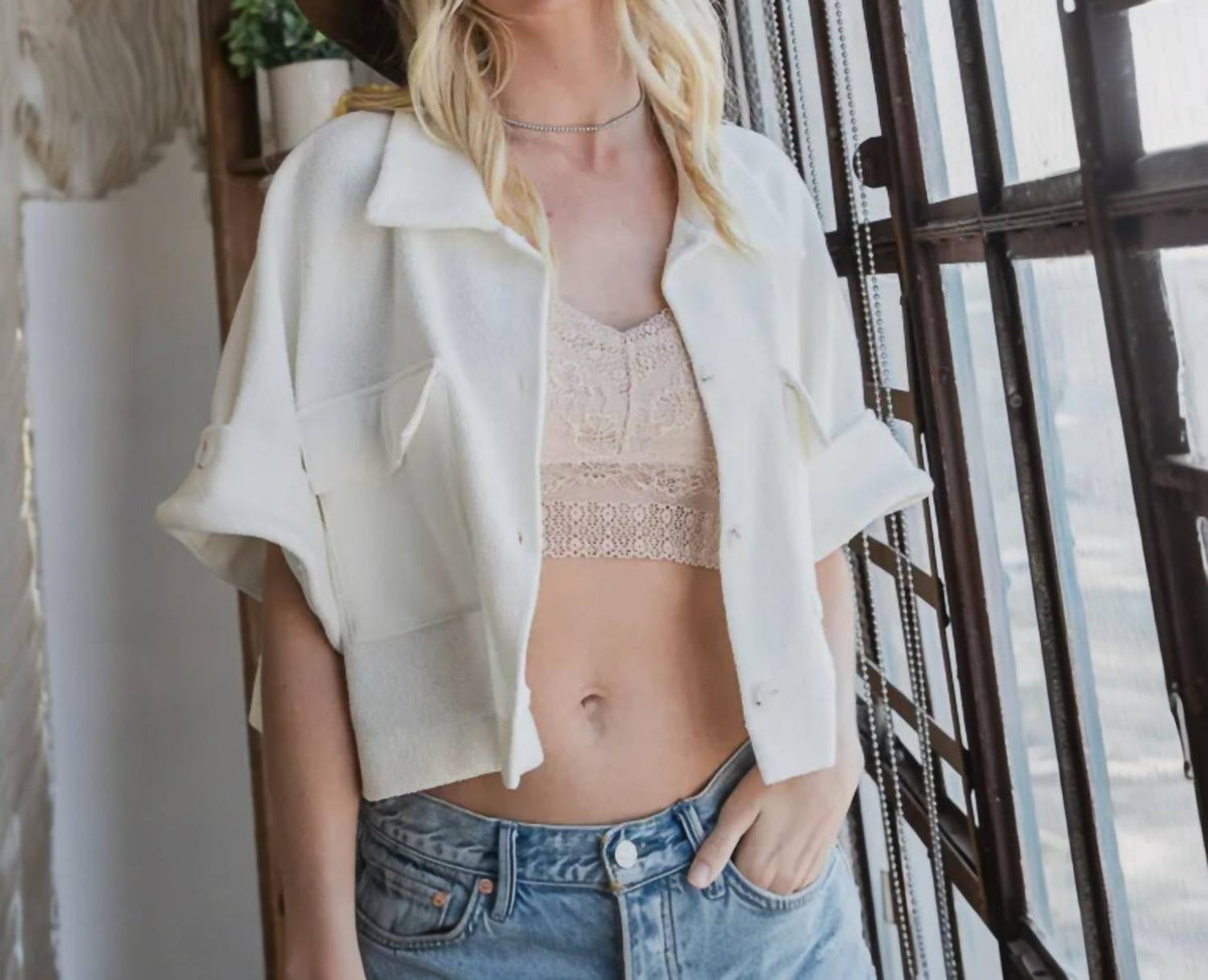 Bucketlist - Textured Cropped Shacket