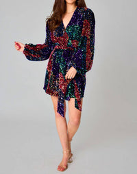 Adeline Sequin Wrap Dress