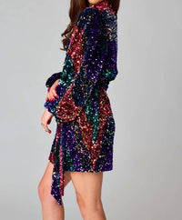 Adeline Sequin Wrap Dress