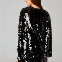 Buddylove - Large Dot Sequin Mini Dress - acrylic - black - clothing