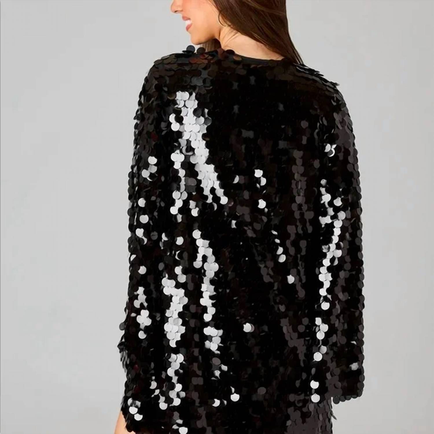 Buddylove - Large Dot Sequin Mini Dress - acrylic - black - clothing