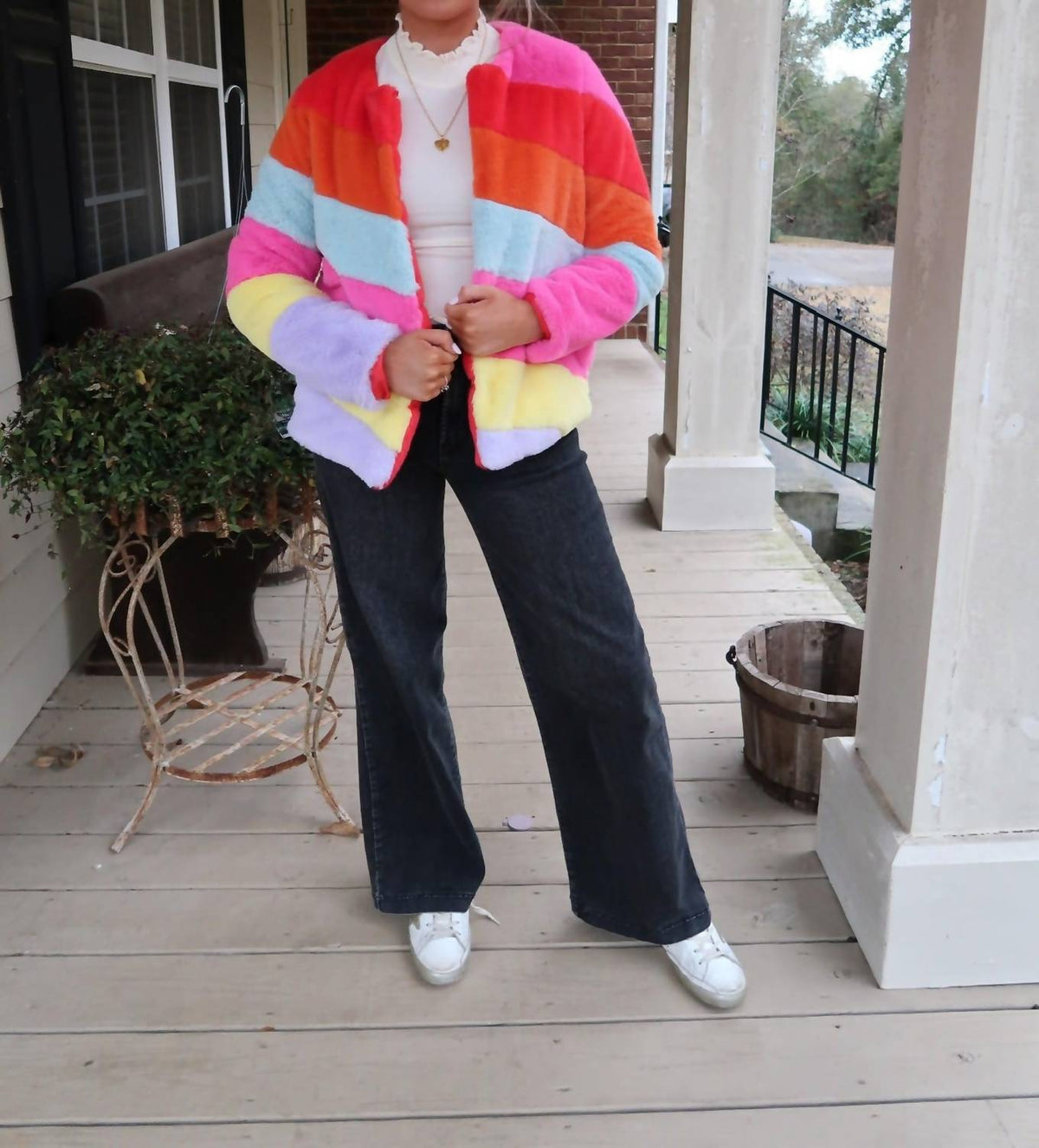 Buddylove - Rainbow Faux Fur Jacket