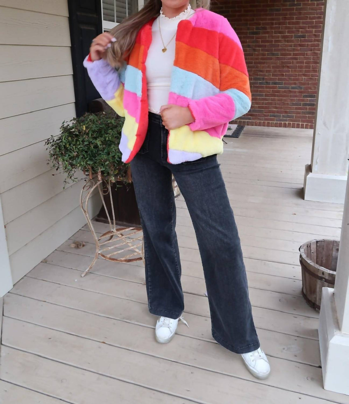 Buddylove - Rainbow Faux Fur Jacket