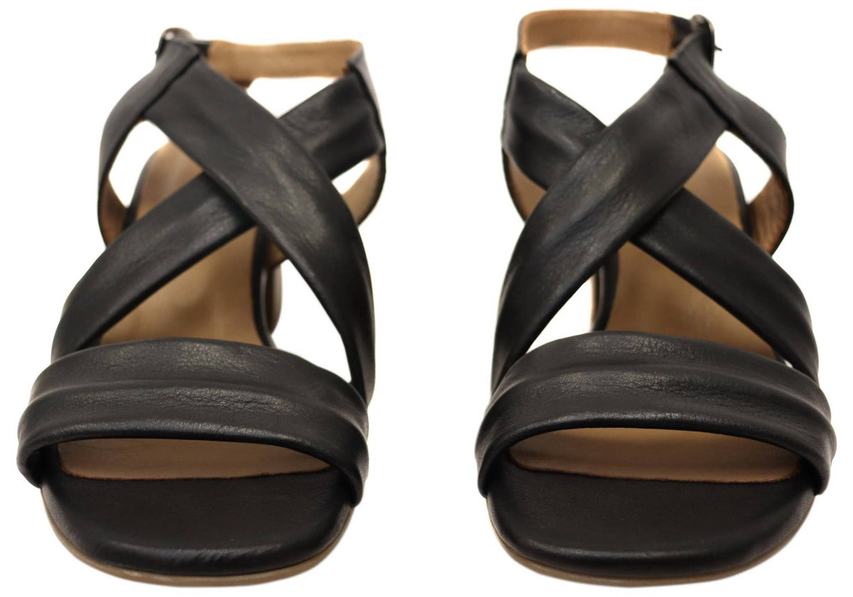 Bueno - Women's European Leather Mid Heel Sandal
