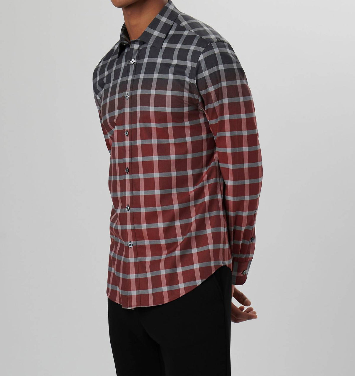 Bugatchi Uomo - Julian Gradient Windowpane Check Shirt