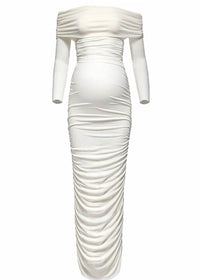 Bumpsuit - Soft Mesh Off-shoulder Maternity Dress