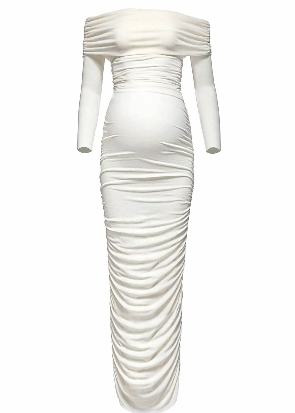 Bumpsuit - Soft Mesh Off-shoulder Maternity Dress