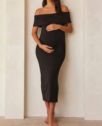 Bumpsuit - Stretch Off-shoulder Maternity Dress