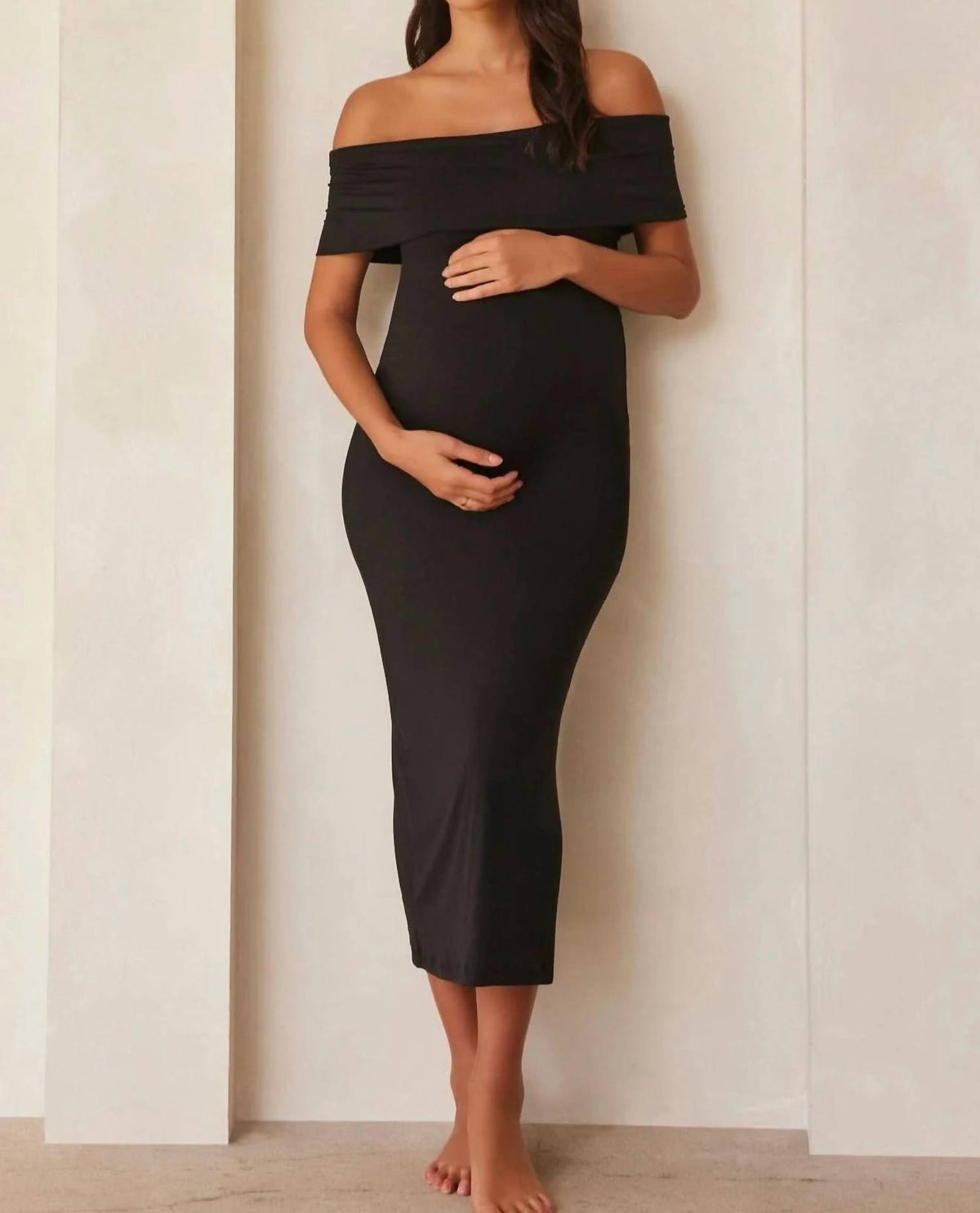 Bumpsuit - Stretch Off-shoulder Maternity Dress