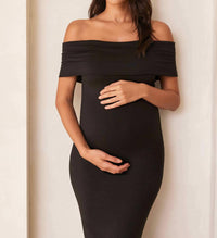 Bumpsuit - Stretch Off-shoulder Maternity Dress