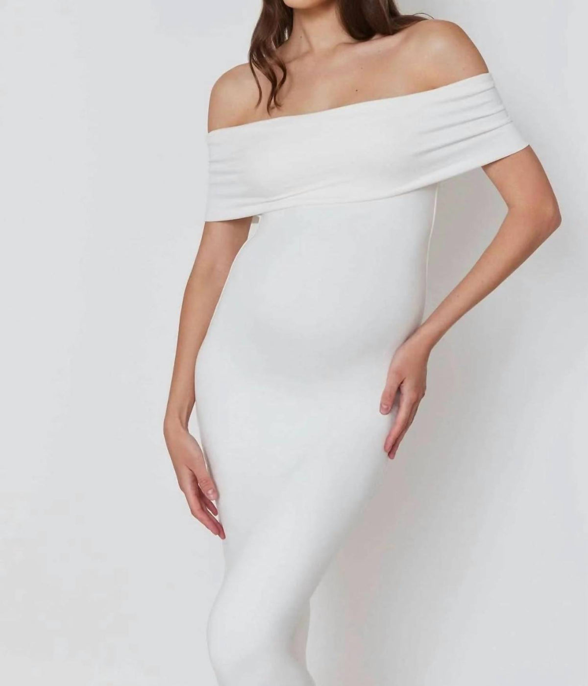 Bumpsuit - Stretch Off-shoulder Maternity Dress