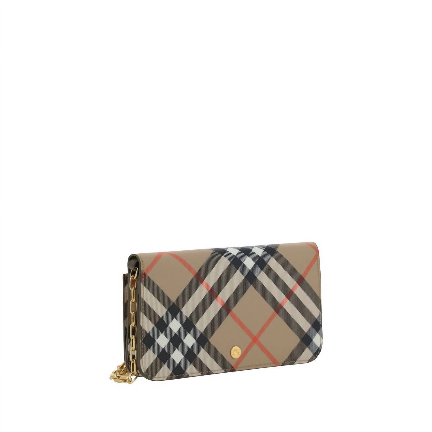 Burberry - Women's Magnetic Flap Wallet - bags - beige - cotton - blend