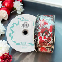 Burton + Burton - Red/Black Heart Pattern Ribbon