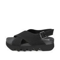 Bussola - Women's Cantara Capri Criss Cross With Zig Zag Base Sandal - black - sandals - shoes