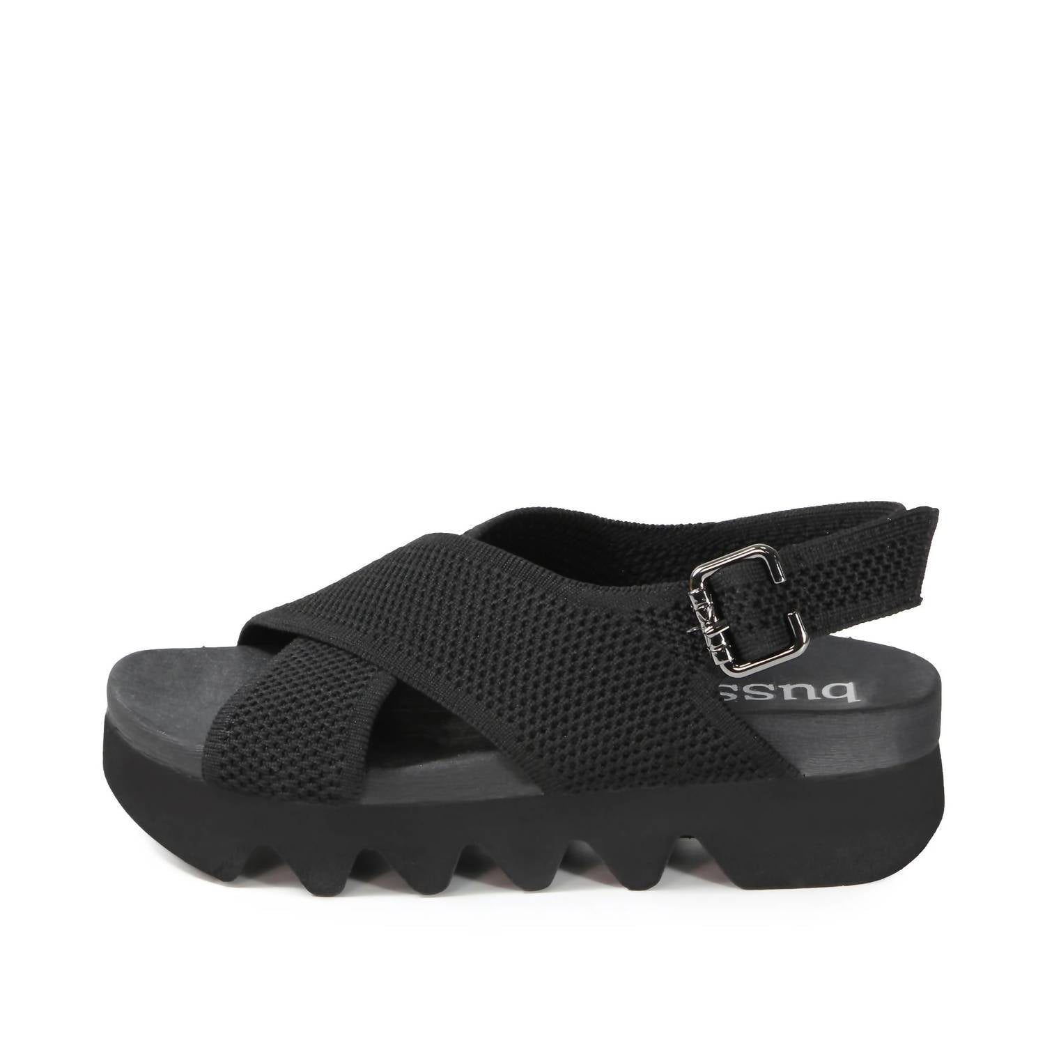Bussola - Women's Cantara Capri Criss Cross With Zig Zag Base Sandal - black - sandals - shoes