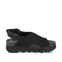 Bussola - Women's Cantara Capri Criss Cross With Zig Zag Base Sandal - black - sandals - shoes