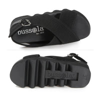 Bussola - Women's Cantara Capri Criss Cross With Zig Zag Base Sandal - black - sandals - shoes